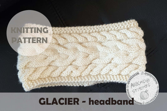 GLACIER HEADBAND (Digital Knitting Pattern) / Simple Cable Ear Warmer Pattern / Digital Knitting Pattern