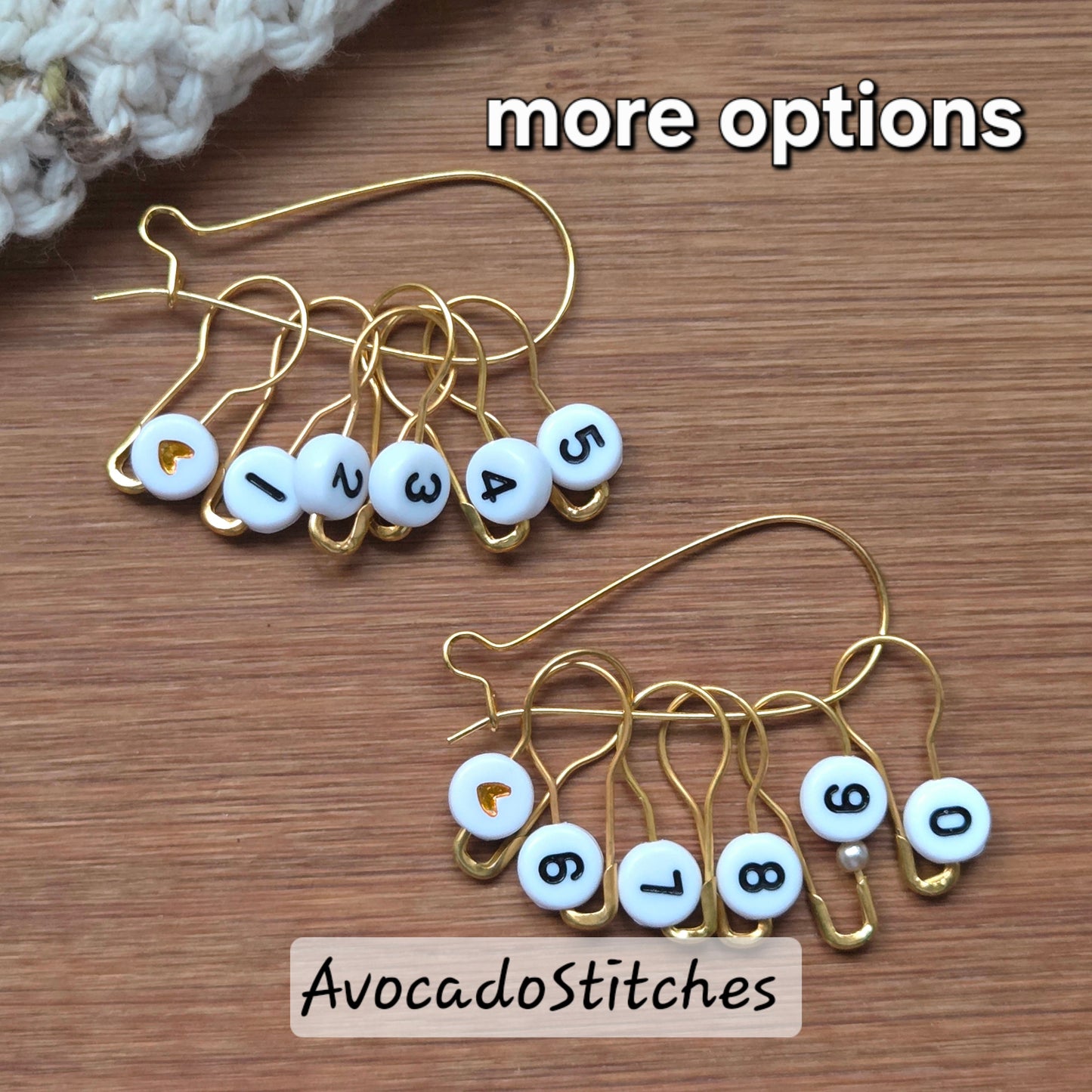 CLASSIC TRINITY SHINE / Set of 14 / Numbered Bulb Pins Stitch Marker Set / Crochet Knitting Stitch Markers / Notions