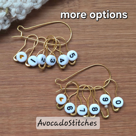 CLASSIC TRINITY SHINE / Set of 14 / Numbered Bulb Pins Stitch Marker Set / Crochet Knitting Stitch Markers / Notions