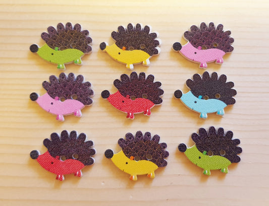 HEDGEHOG / 20*25mm / Wooden Buttons / Sewing Buttons