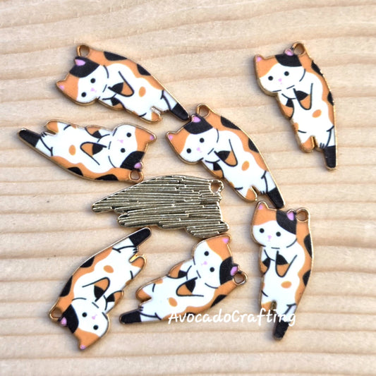 10 pieces // Hanging Cat Charm / 25*11mm / Jewelry Making