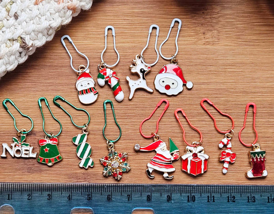 Clearance // HOLIDAY SET - 12 pieces (Bulb Pin Set) / Knitting Crochet Stitch Markers / Notions