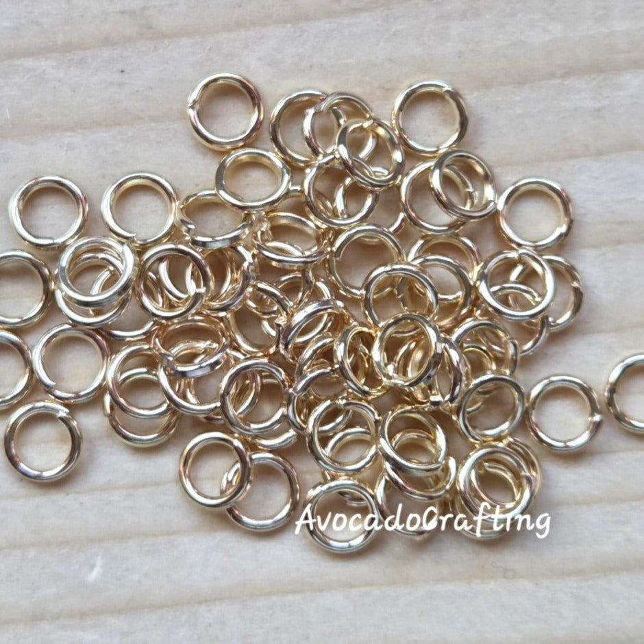 500/1000pcs // Open Jump Rings / KC gold / 4*0.7mm / Metal Alloy / Jewelry Making