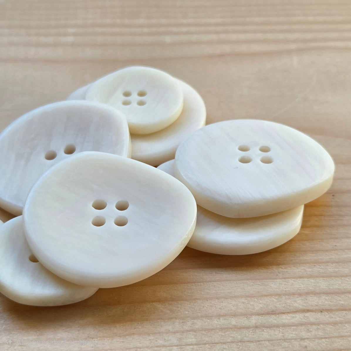 IRREGULAR IVORY / Ivory 4-Hole Resin Buttons / 18-30mm (Set of 4)