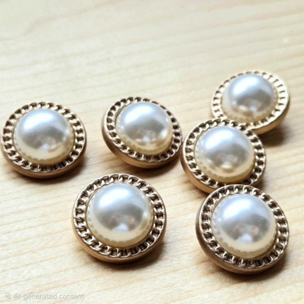 IVORY ELEGANCE / Pearl White Metal Shank Buttons / 18mm (Set of 6)