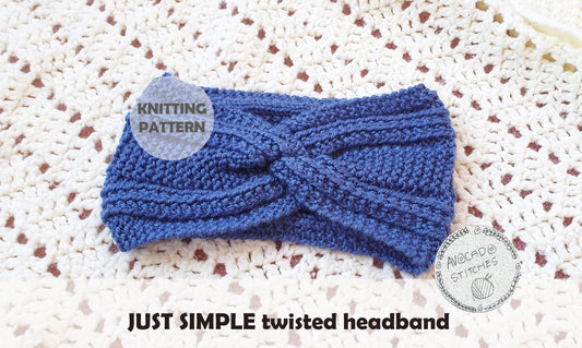 JUST SIMPLE HEADBAND (Digital Knitting Pattern) / Simple Twisted Ear Warmer Pattern /  Digital Knitting Pattern / PDF Pattern