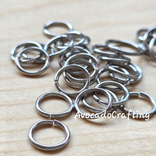 100pcs // 304 Stainless Steel / Open Jump Rings / 8-10*1mm / Jewelry Making