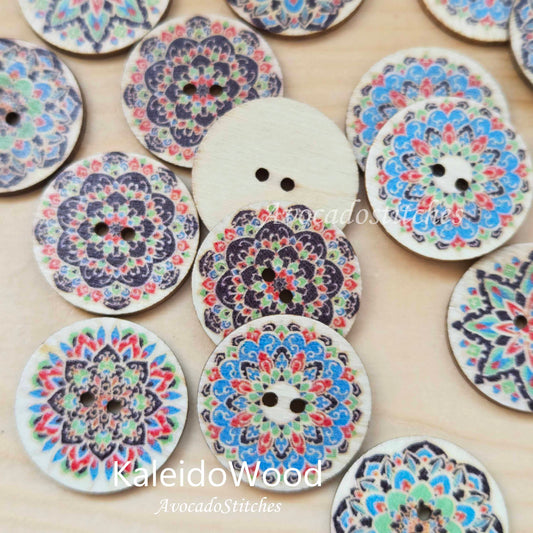 KALEIDOWOOD / 20-25mm / 8 buttons / Wooden Buttons / Sewing Buttons