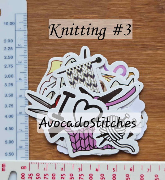 Knit Lovers / Waterproof Sticker Pack / 12 Designs (knit #3)