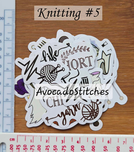 Knit Lovers / Waterproof Sticker Pack / 12 Designs (knit #5)