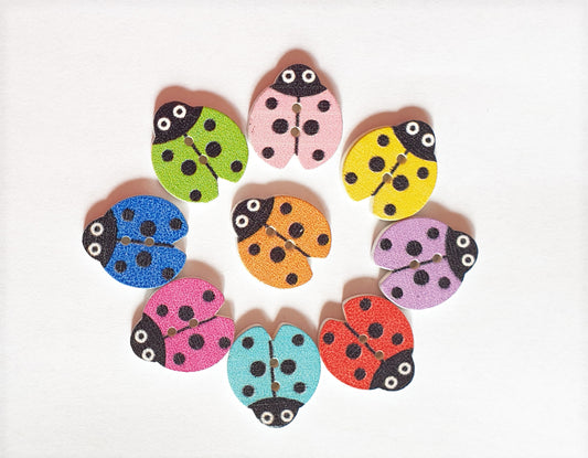 LADYBUG / 18*16mm / Wooden Buttons / Sewing Buttons