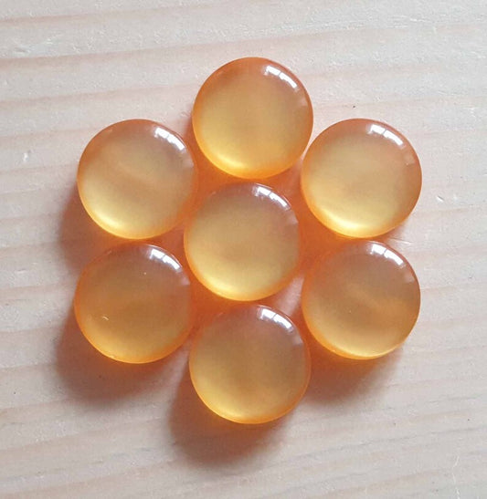 LIGHT ORANGE SHANK RESIN / 12mm - 8 buttons / Resin Buttons / Sewing Buttons