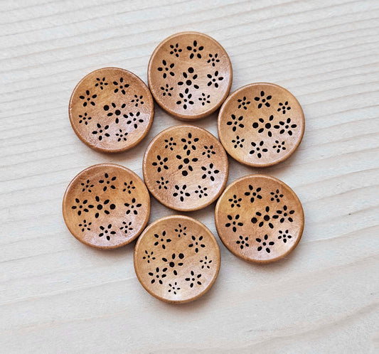 LITTLE FLOWERS / 20mm / Wooden Filigree Buttons / Flower Buttons / Sewing Buttons