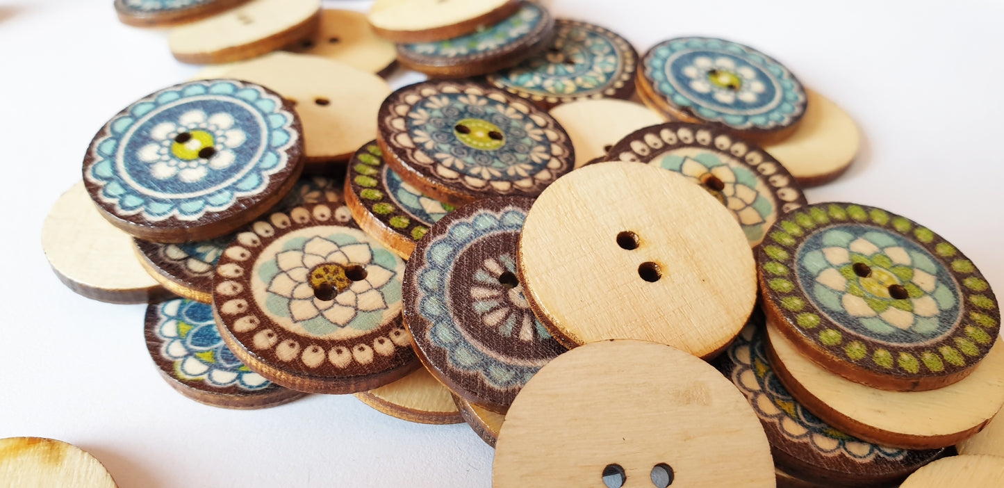 LOTUS / 15-25mm / Wooden Buttons / Sewing Buttons