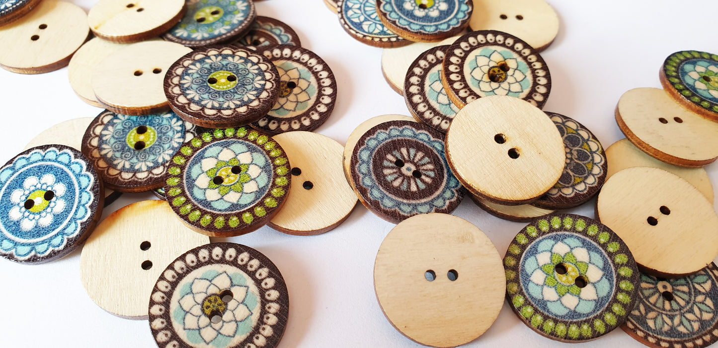 LOTUS / 15-25mm / Wooden Buttons / Sewing Buttons