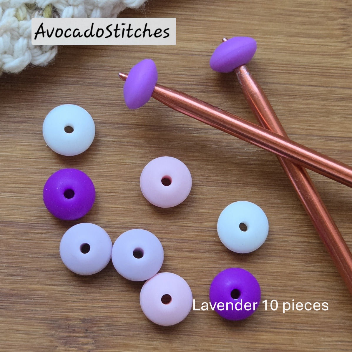BEADIE NEEDLE STOPPERS Vivid Rainbow / Set of 10 / Knitting Needle Toppers / Point Protection / Notions