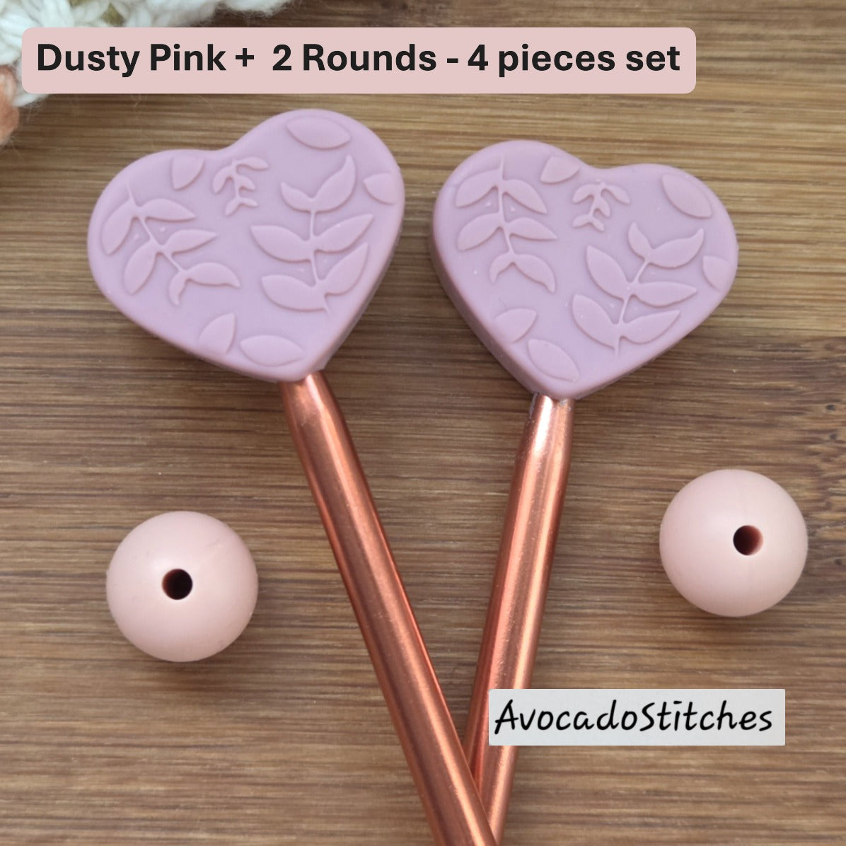 LEAFY HERAT Stitch Stoppers / Knitting Needle Toppers / Point Protection / Notions