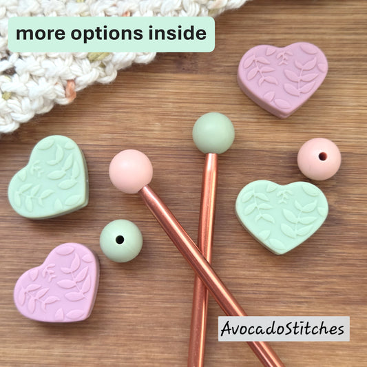 LEAFY HERAT Stitch Stoppers / Knitting Needle Toppers / Point Protection / Notions