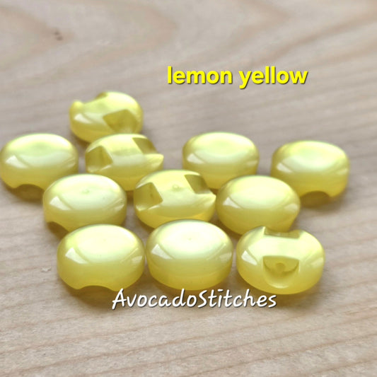 LEMON YELLOW Shank Resin / 12mm - 8 buttons / Resin Buttons / Sewing Buttons