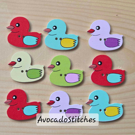 LITTLE DUCKLING / 28*25mm / 8 buttons / Wooden Buttons / Sewing Buttons