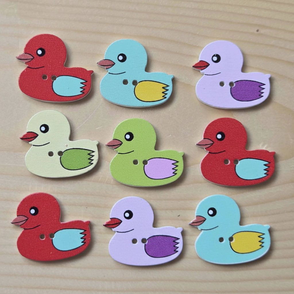 Clearance // Little Duckling / Wooden Buttons (Set of 8)