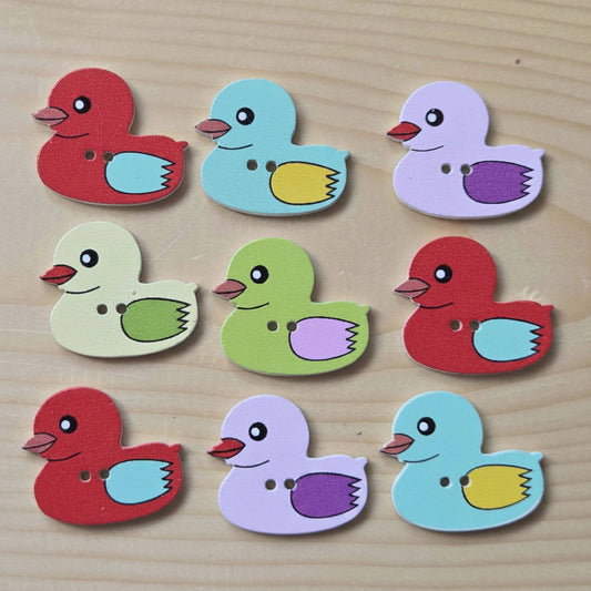 Little Duckling / Wooden Buttons (Set of 10)