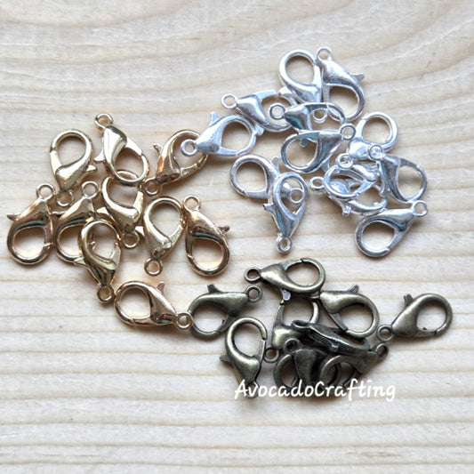 10/20/50pcs // Lobster Claw Claps / 14*8mm / Zinc Alloy / Jewelry Making