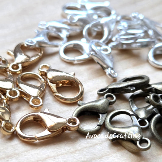 10/20/50pcs // Lobster Claw Claps / 14*8mm / Zinc Alloy / Jewelry Making