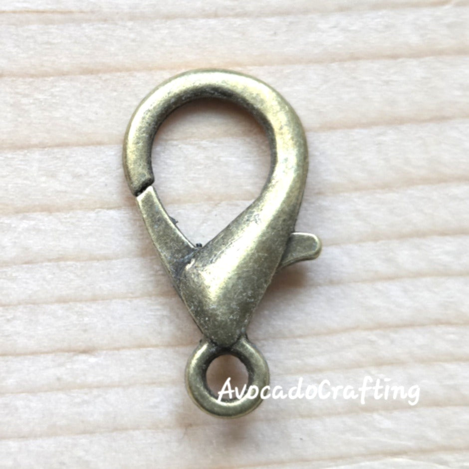 10/20pcs // Bronze Lobster Claw Claps / 21*11mm / Zinc Alloy / Jewelry Making