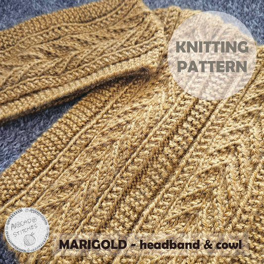 MARIGOLD HEADBAND & COWL (Digital Knitting Pattern) / Simple Cable  Knitting Pattern /  Digital Knitting Pattern