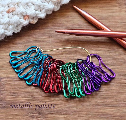 METALLIC PALETTE Bulb Pins / 40 pcs / Removable Stitch Markers / Crochet Knitting Stitch Markers / Notions