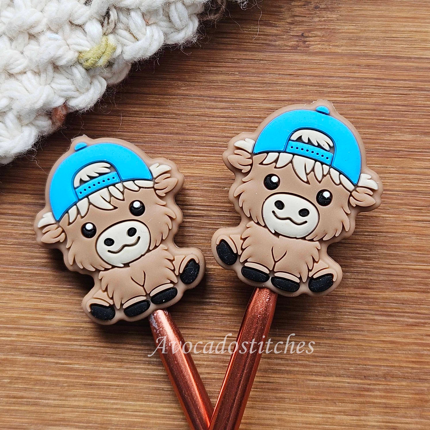 MOOBELLE BLUECAP Stitch Stoppers / 2 pieces / Knitting Needle Stoppers / Point Protection / Notions