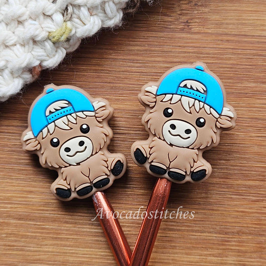MOOBELLE BLUECAP Stitch Stoppers / 2 pieces / Knitting Needle Stoppers / Point Protection / Notions