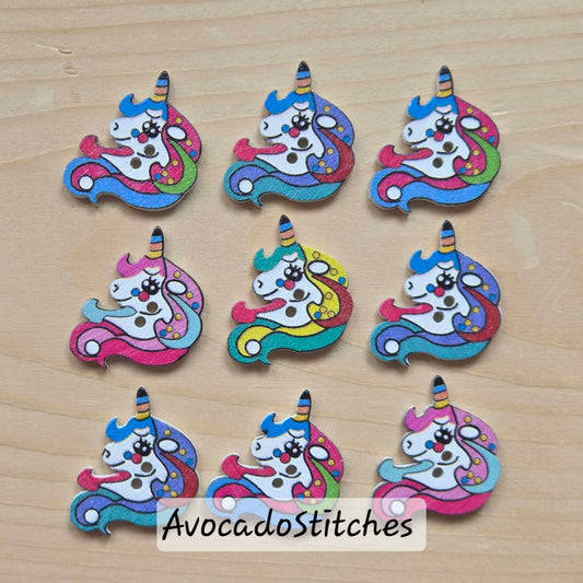 MAGIC MANE / 20*25mm / 8 buttons / Wooden Buttons / Sewing Buttons