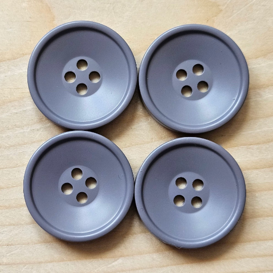 MEDIUM GREY RESIN / 25mm - 4 buttons / Korean Style Resin Buttons / Sewing Buttons