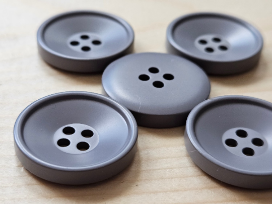 MEDIUM GREY RESIN / 25mm - 4 buttons / Korean Style Resin Buttons / Sewing Buttons