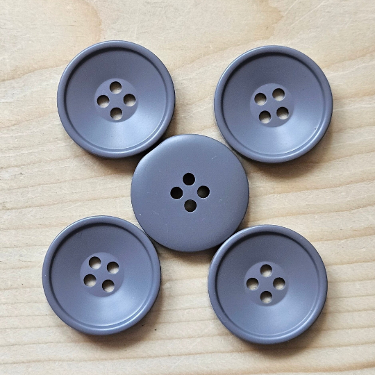 MEDIUM GREY RESIN / 25mm - 4 buttons / Korean Style Resin Buttons / Sewing Buttons