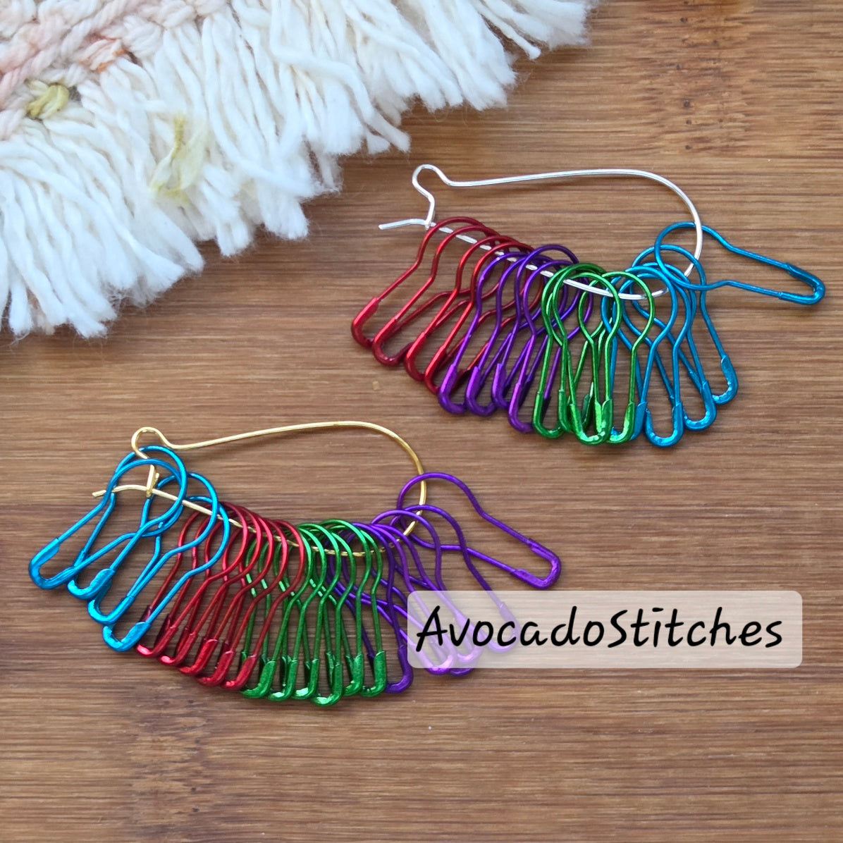 METALLIC VIVID Bulb Pins / 40 pcs / Removable Stitch Markers / Crochet Knitting Stitch Markers / Notions