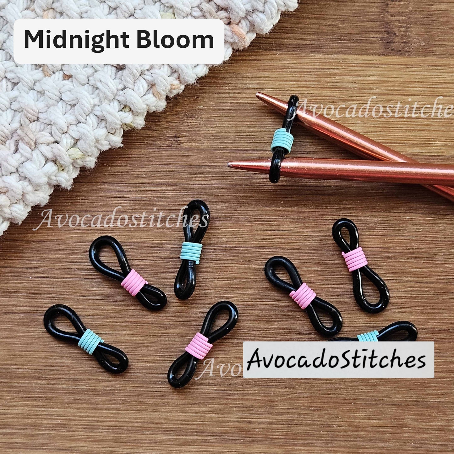 KNITTING NEEDLES HUGGERS / Set of 8 / Stitch Huggers / Notions