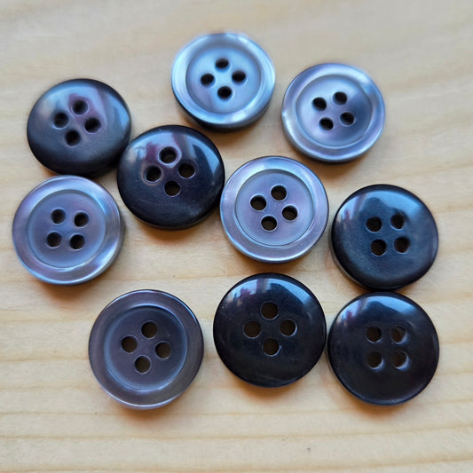 Midnight Classic / Resin Buttons / 10-12.5mm (Set of 10)