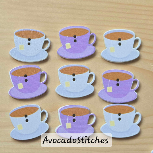 MILK TEA / 25*21mm / 8 buttons / Wooden Buttons / Sewing Buttons