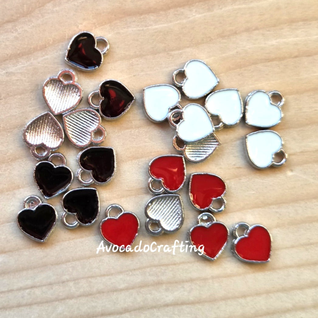 20 pieces // Mini Heart Charm / 7*6mm / Jewelry Making