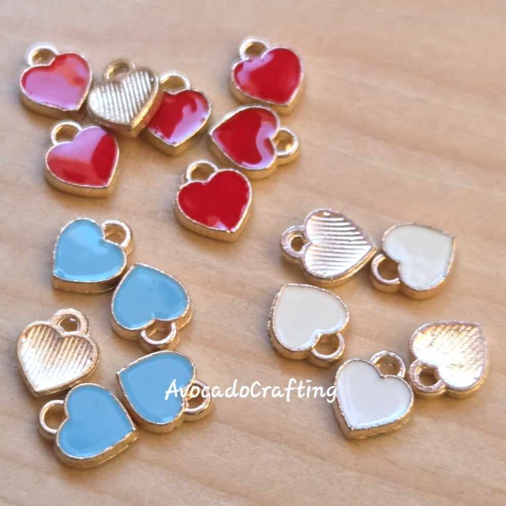 20 pieces // Mini Heart Charm / 7*6mm / Jewelry Making