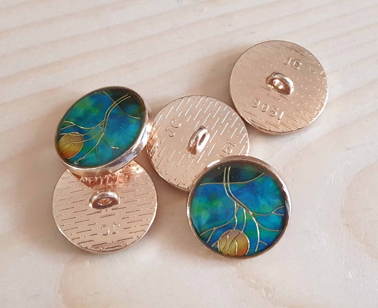 MOON IN WOODS / 18mm / Metal Shank Buttons / Sewing Buttons