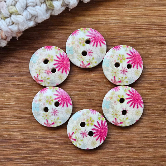 Clearance // FLOWRWORK / Wooden Buttons / 15mm (Set of 6)