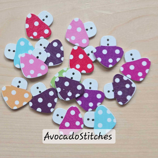 MUSHROOM / 25*25mm / 8 buttons / Wooden Buttons / Sewing Buttons