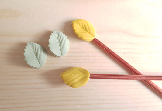 LEAF STITCH STOPPERS / Knitting Needle Stoppers / Point Protection / Notions