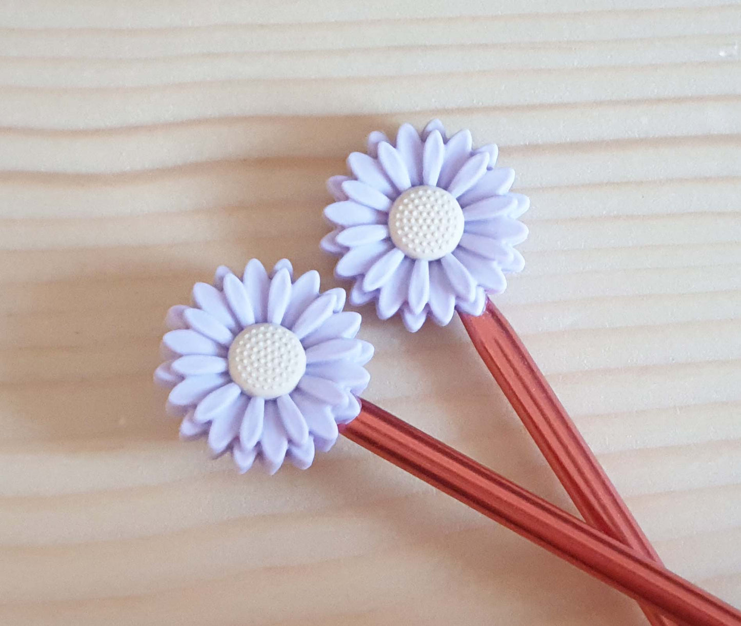 DAISY STITCH STOPPERS / Knitting Needle Stoppers / Point Protection / Notions