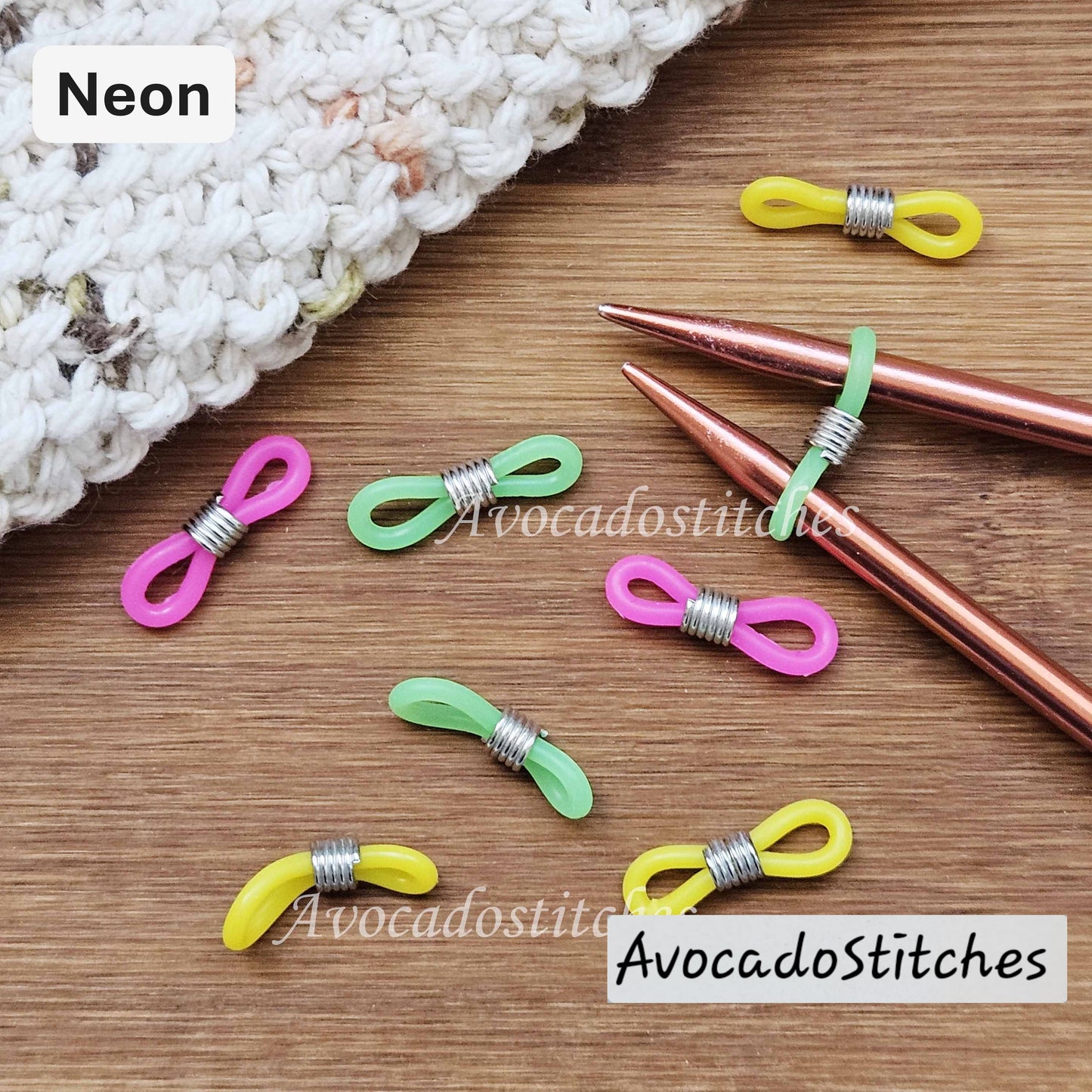 KNITTING NEEDLES HUGGERS / Set of 8 / Stitch Huggers / Notions