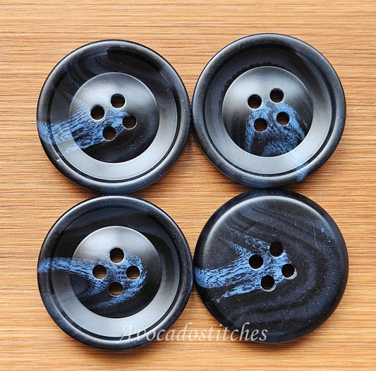 OCEAN VEIL / 28mm - 4 buttons / Resin Buttons / Sewing Buttons
